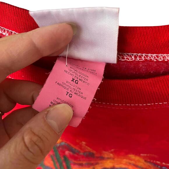 Vintage Hanes Ultimate Cotton XL Red Graphic Sweatshirt Desert Cactus Print - Picture 6 of 6